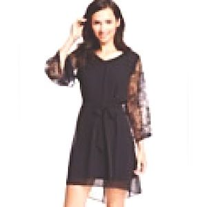 BCX Illusion Lace High-low Sash dress size S